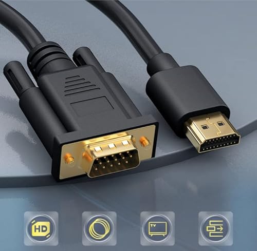 BLKing Câble HDMI Vers VGA, câble convertisseur vidéo analogique HDMI numérique Vers VGA pour ordinateur de Bureau, ordinateur Portable, PC, moniteur, HDTV, Chromebook, Roku, Xbox, PS4 (1m)