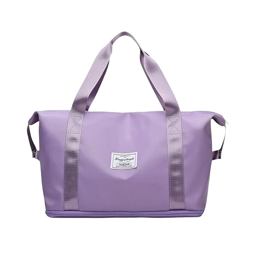 Bolsa De Viagem Hong Fu Grande Impermeável Multiuso De 30 L – Tecido Resistente Com Alças Acolchoadas E Bolsos Internos (LILAS)