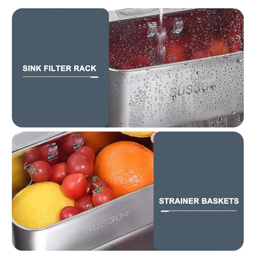 Filtro colador para desagüe de fregadero de cocina en acero inoxidable miniatura 3