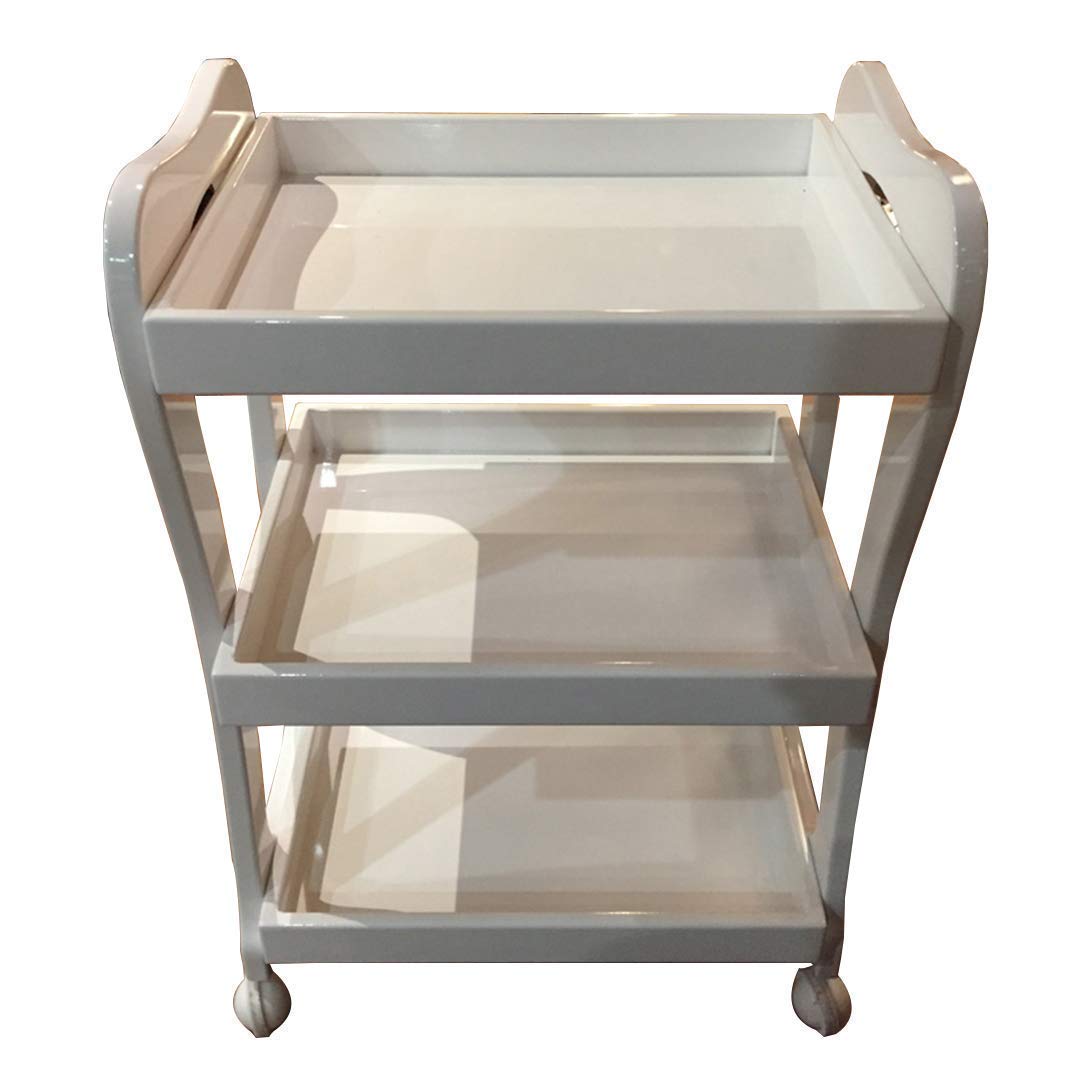 asdchZen Service Trolley Bar Trolley Storage Trolley Storage Trolley, 3-Tier Island Trolley, Serving Trolley, Kitchen Storage Trolley Serving Trolley Island Trolley With,White,White