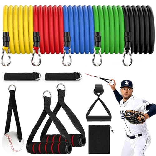 KRUI Baseball Resistance Bands for Pitchers, Arm Strength Training Bands for Baseball & Softball, Baseball Throwing Resistance Trainer for Warm Up and Arm Workout