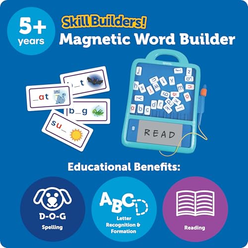Image of Learning Resources Skill Builders Magnetic Word Builder, Learn to Read, Phonetic Alphabet, Puzzle Board, ABC Kids Games, Sensory Board For Kids, Fine Motor Skills, Birthday Gift