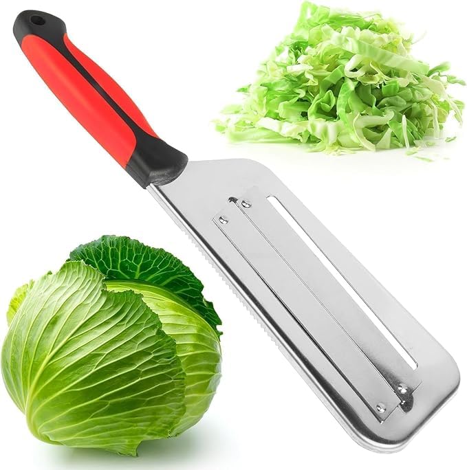 Professional Stainless Steel Cabbage Shredder Slicer with Ergonomic Grip Handle, Multipurpose Vegetable Cutter for Cabbage, Lettuce, Salad, Coleslaw, Kitchen Food Prep Tool, Sharp Blade-image-9