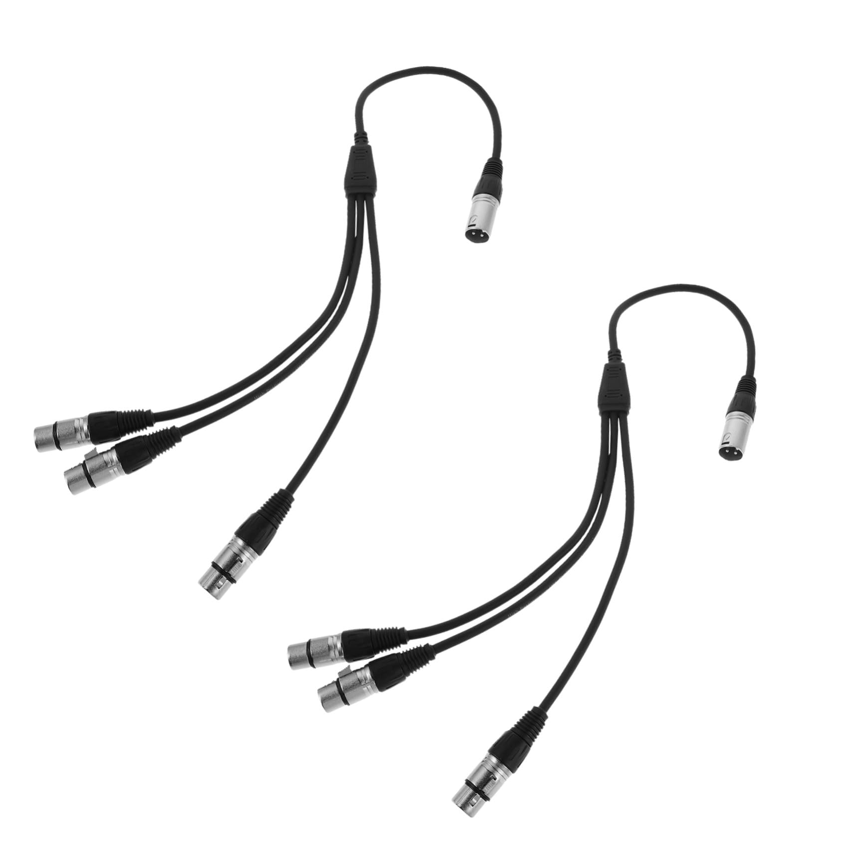 Toddmomy 2 Stück Xlr Mikrofon Splitterkabel 0, 6m 1 Stecker 3 Buchsen