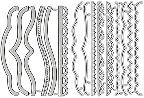 Miniatura 2 de Letmefun - Plantillas de corte de metal para manualidades, diseño de encaje en relieve, 15 unidades