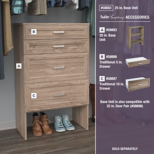 Image of ClosetMaid SuiteSymphony Wood Shelf Unit, 2 Shelves, Adjustable, for Storage, Closet, Clothes, Shoes, Decor, TV, Books, Natural Gray