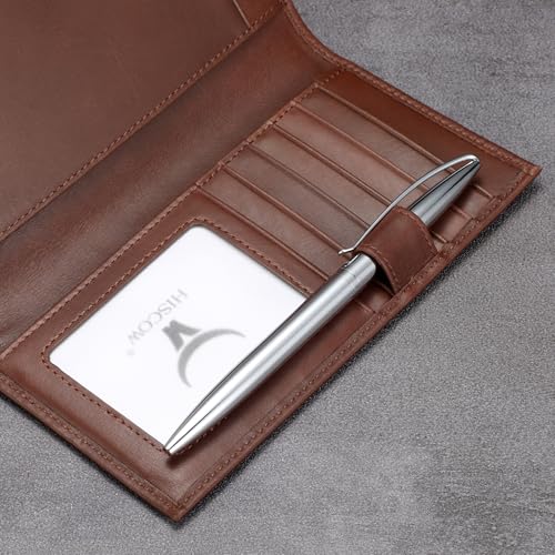 Funda de chequera de piel de becerro italiana suave artesanal de alta calidad 4
