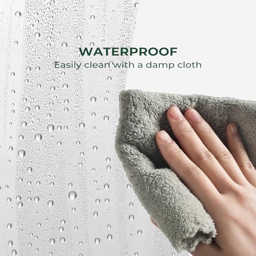 Image of Clear Shower Curtain Liner with Side Suction Cups, Premium PEVA Plastic Shower Liner with 3 Magnets, Waterproof Bathroom Curtain, 72 x 90, Clear
