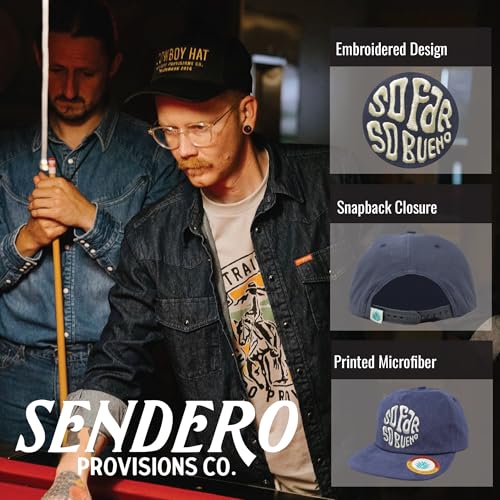 Image of Sendero Provisions Co. So Bueno Adjustable Snapback Hat with Embroidered Design (Blue) - One Size