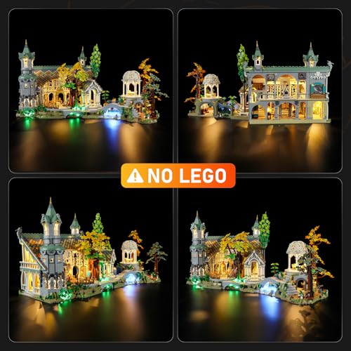 Image of LIGHTAILING Light for Lego- 10316 Rivendell - Led Lighting Kit Compatible with Lego Building Blocks Model - NOT Included The Model Set