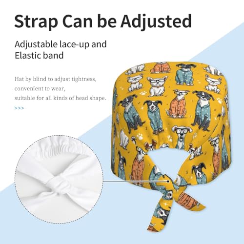 Image of Adjustable Scrub Cap with Sweatband, Breathable Working Hat for Men /Women