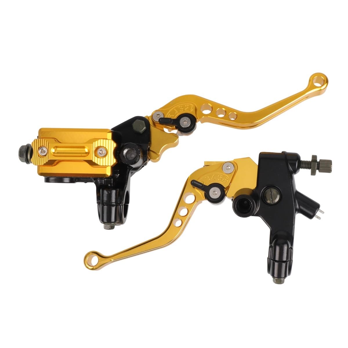 dxfXDFHDdr Motorcycle Clutch Brake Lever 1 Pair 7/8" 22mm 6-Gear Adjustable CNC Hydraulic Brake Clutch Master Cylinder Levers