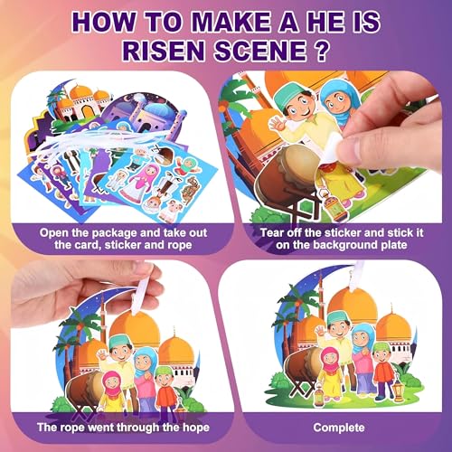 36 Sets Ramadan Stickers Eid Mubarak Craft Kit - DIY Decorations