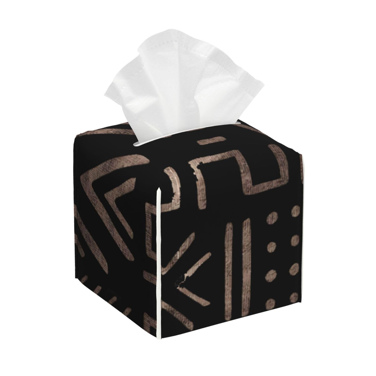 Contemporary African Mud Cloth Print 3 Tissue Box Cover, Fashionable Decorative Storage Box, Suitable for Most Places