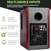 SINGING WOOD BT27 Active Bluetooth Bookshelf Speakers - 60W Powered Studio Monitors, Home Theater Computer Speakers with RCA, Treble/Bass Control, DSP & DRC | HiFi Sound, Wood Grain Finish (Walnut)