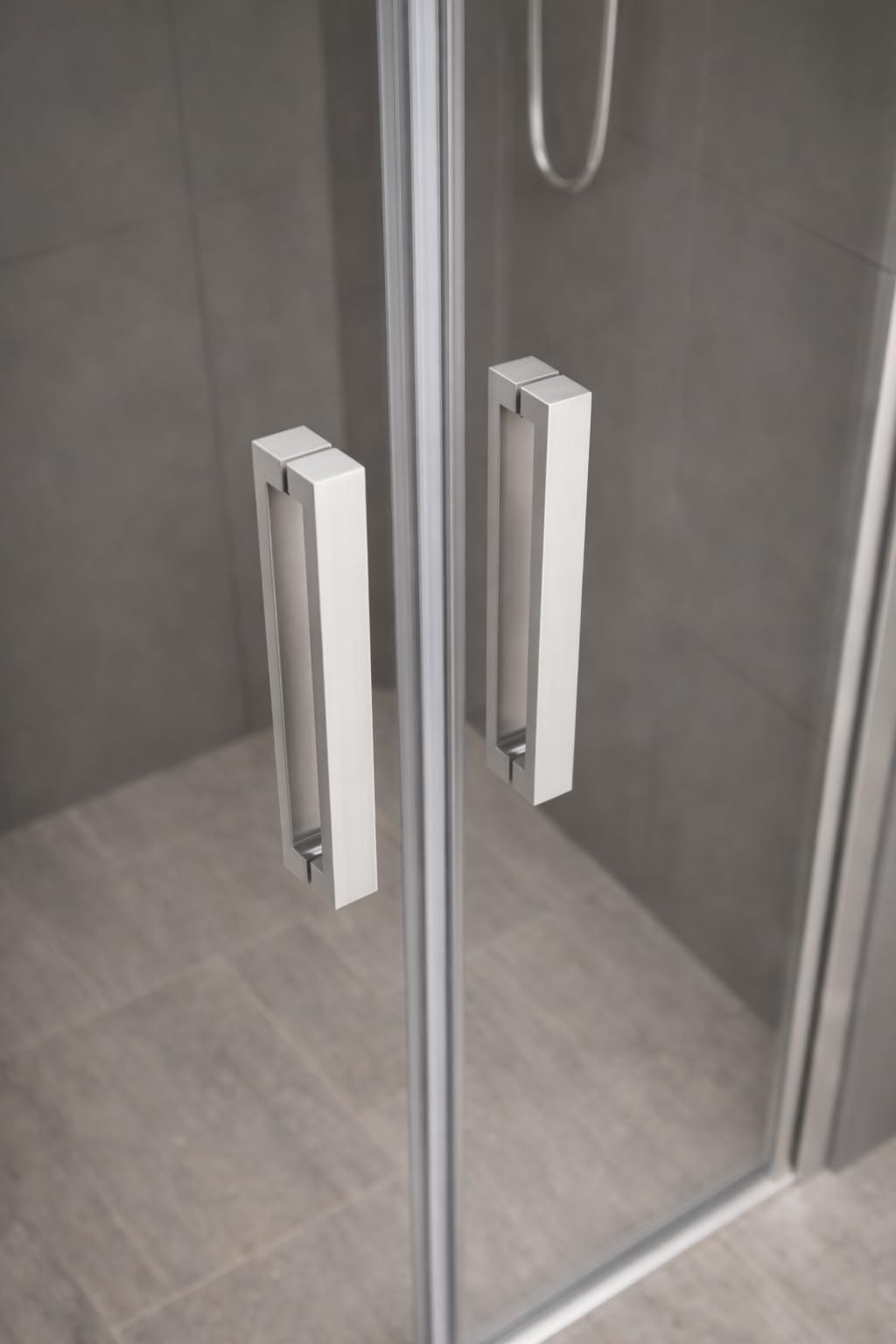 Box Doccia Saloon Doppia battente per nicchia trasparente 6mm in cristallo temperato porta con maniglie e profili cromati reversibile h195 (Trasparente, 70cm)