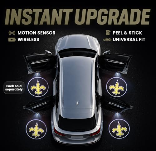 Image of LED Car Door Light - Officially Licensed NFL Wireless Projector - Show Your Team Pride - Battery Powered, Easy Install