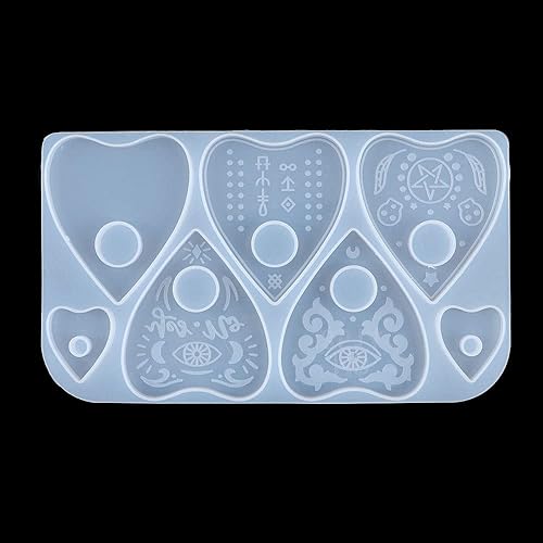 Vctitil Paquete de 2 moldes de resina, moldes de silicona de resina epoxi, tablero de planchette hecho a mano para colgantes, manualidades de