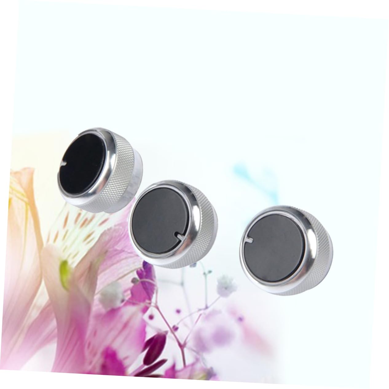 3pcs Air Conditioning Control Knob for and Silver Easy Install Temperature Control Knobs for Car Air Conditioner Accessories