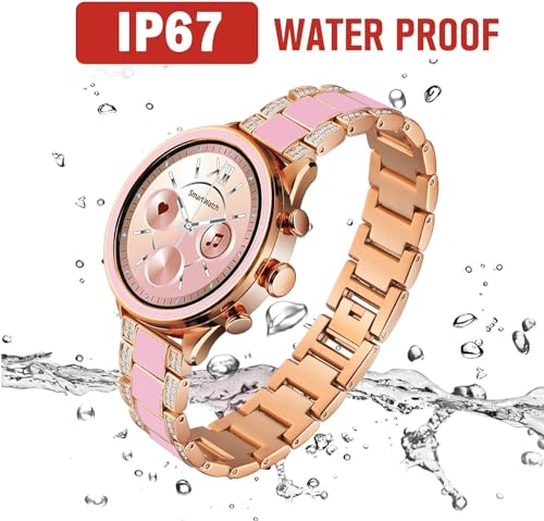Image of GAMESIR GEN 11 Round Dial Luxury Smart Watch Wireless Charging Long Battery Backup AMOLED Display Waterproof BT Calling Multi Watch Faces Health & Activity Tracker Smartwatch for Women & Girls -Pink