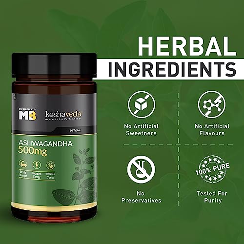 MuscleBlaze Koshaveda Ashwagandha 500mg (60 Tablets) | Ayurveda for Performance, Ayush Approved, High Strength Potent Formula | Boost Muscle Mass & Strength, Enhance Immunity - Image 5