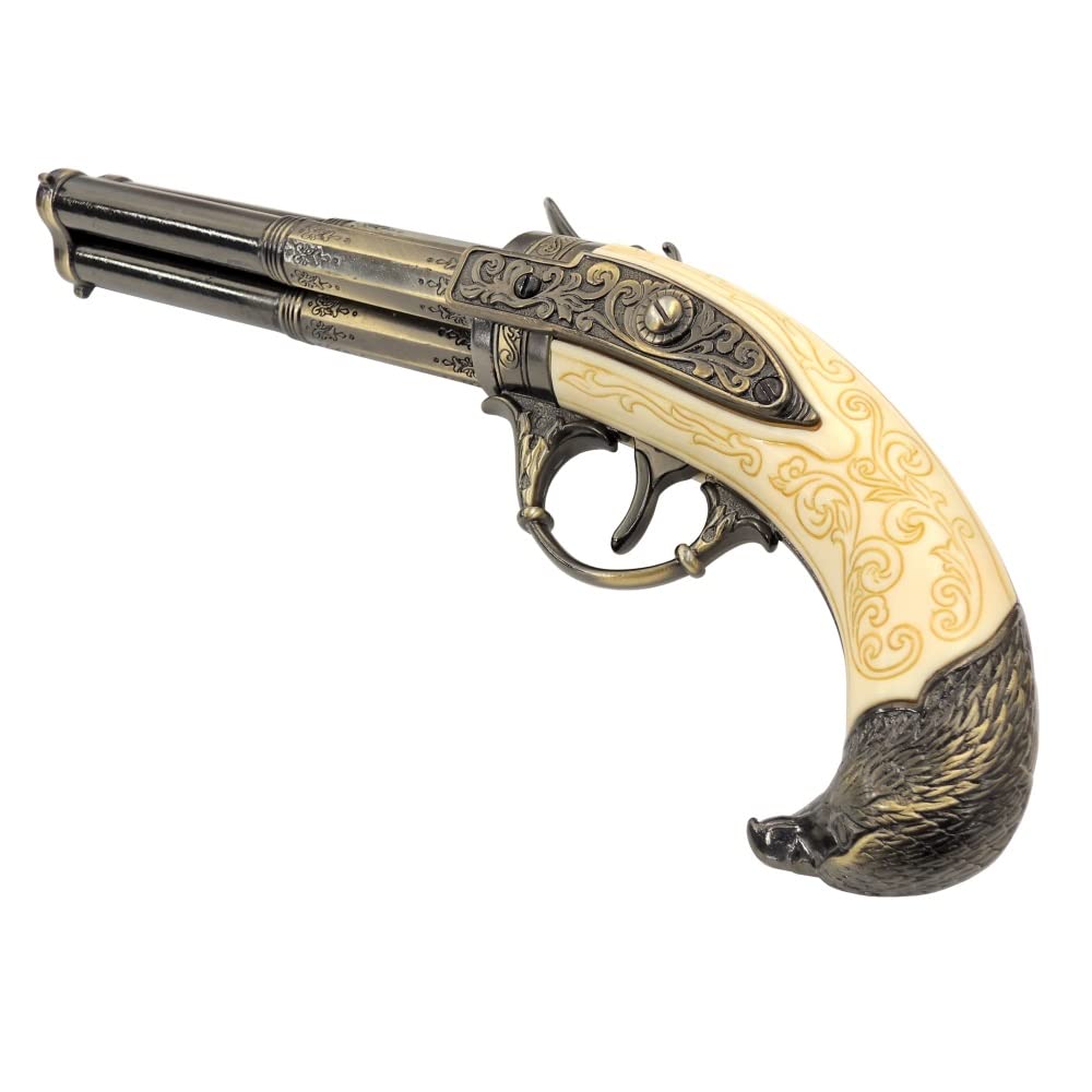 Amazon.co.jp: DENIX デニックス フリントロック 3バレル銃(銃尾に鷲の