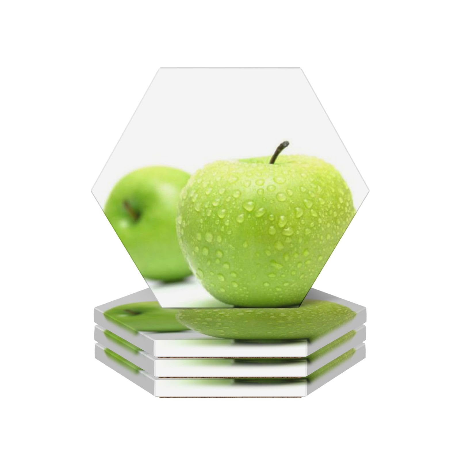 Dessous de verre en céramique pour apéritif convivial motif fruits cyan lot de 4
