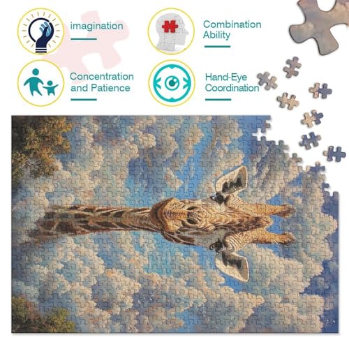 Puzzle de jirafa imposible de 1000 piezas para adultos, un desafío creativo de 70x50 cm 4