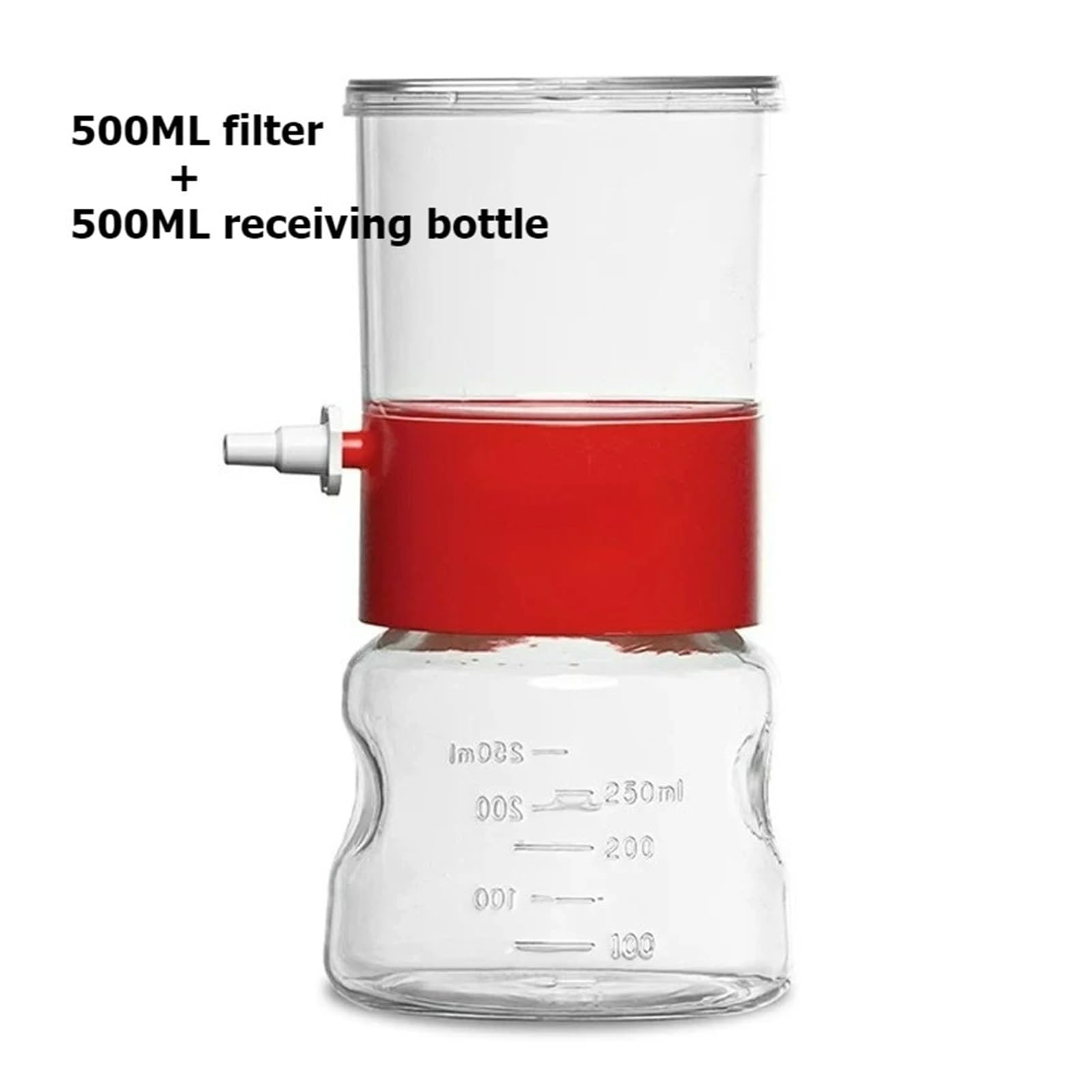 filtración al vacío con tapón de botella estéril Membrana de PES de 0,22/0,45 µm. Dispositivo de filtración al vacío estéril. Frasco receptor de 250/500/1000 ml.(500mL - PES,0.45um)