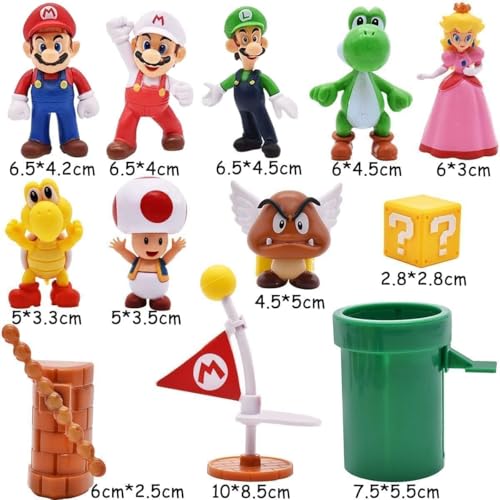 Image of Blue Aura Action Figure Set of 12 Height-6.5cm to 8cm for Kids Adults PVC Multicolour | M-Rio Set