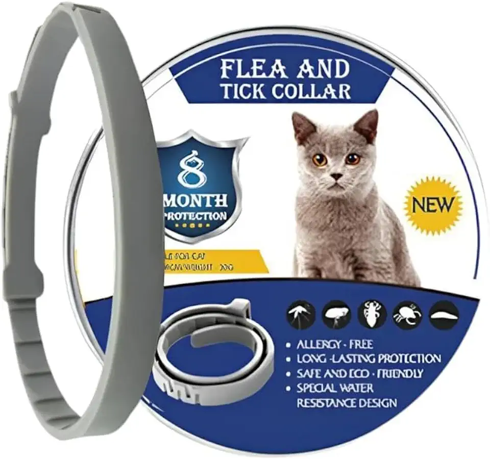 Coleira Antipulgas para Gatos 39cm Ajustável com Óleo Essencial + Estojo de Alumínio