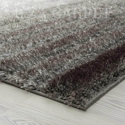 Image of Super Soft Floor Area Rug 3 x 5 Feet Soft Smooth Thick Non-Slip Fluffy Shaggy Carpet for Bedroom, Drawing, Kids Room, Office with Upto 2 Inch Microfiber High Pile (Gray Silver B)