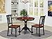East West Furniture ANAV3-BLK-W 3 Piece Kitchen Table Set for Small Spaces Contains a Round Dining Table with Pedestal and 2 Dining Room Chairs, 36x36 Inch, Black & Cherry