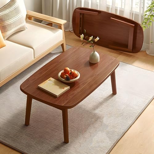 Mesa De Centro Plegable, Mesa Plegable De 17,7 Pulgadas De Alto, Mesa con Parte Superior Gruesa, Mesa Auxiliar Minimalista para Interiores Y Exteriores, Mesa De Tatami Japonesa,Fácil De Almacenar(Waln