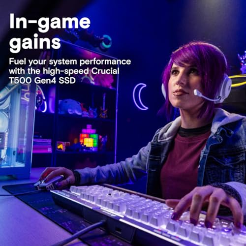 Image of Crucial T500 Gen4 2TB SSD, Up to 7,300MB /s Read Plus DDR5 Pro OC CL32 RAM 32GB Kit (2x16GB), 6400MHz CL32, Black - Storage & Memory Bundle