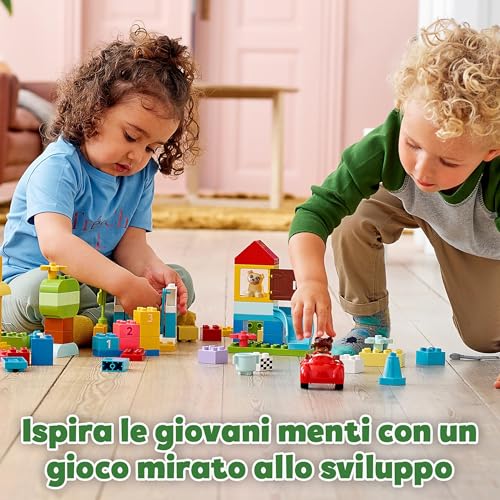 DUPLO Contenitore di Mattoncini Grande - Giochi per la Motricità Fine per Bambini e Bambine da 1+ Anni - Include una Macchina Giocattolo, Mattoncini Numerati, Figure di Animali e Scatola - 10914 - Lego - Immagine 3