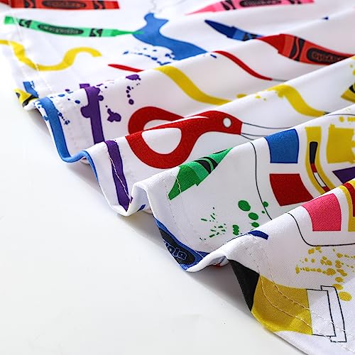 Toddler Girls Back to School Print Dresses Pencil Flutter Sleeve Clothes School Outfits 2-8Y4