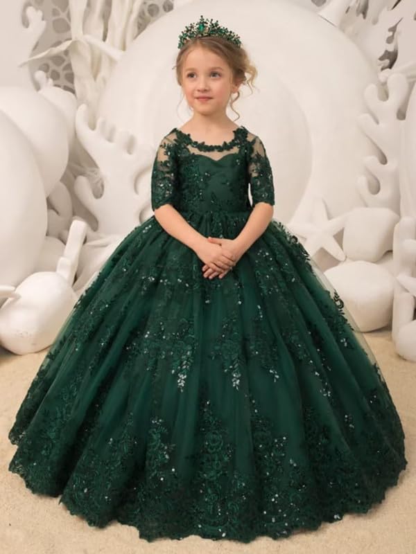 Flower Girl Dress Lace Appliques Flower Girl Dresses for Wedding Backless Ball Gown2