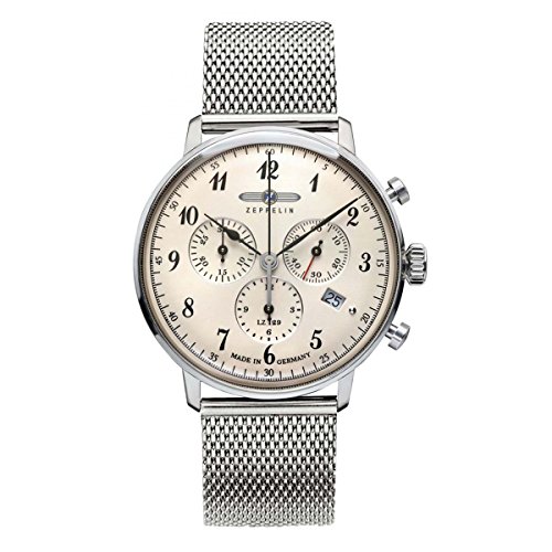 Preisvergleich Produktbild Zeppelin Herren-Armbanduhr - LZ129 Hindenburg - Milanaise Edelstahl silber UZ7086M / 4