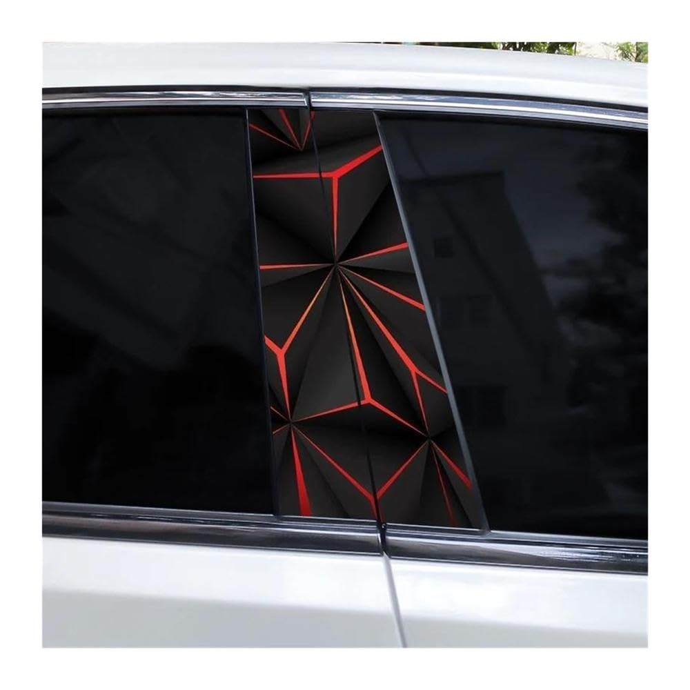 Decorative Items 2PCS Car Center Pillar Sticker Hexagonal Image Cover Scratches Vinyl Waterproof(M)