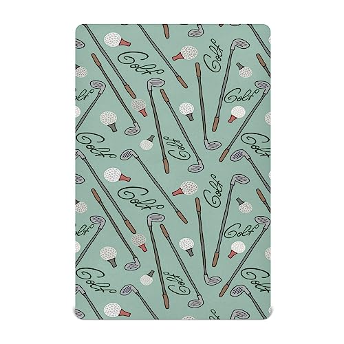 Image of Golf Cartoon Crib Sheets Soft Breathable Fitted Baby Crib Sheets Mattress Cover for Girl Boys, 52 inch x 28 inch x 9 inch