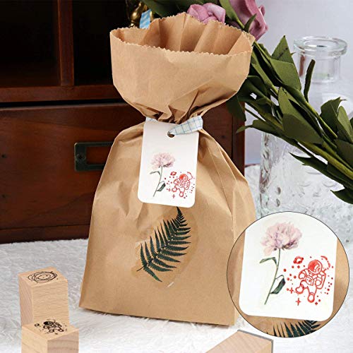 Risypisy 16 Pieces Vintage Wooden Rubber Stamps, Universe & Galaxy Scrapbooking Decorative Rubber Stamp Set, Wood Mounted Rubber Stamps For Arts And Crafts, Journals, Card Making #TOP4