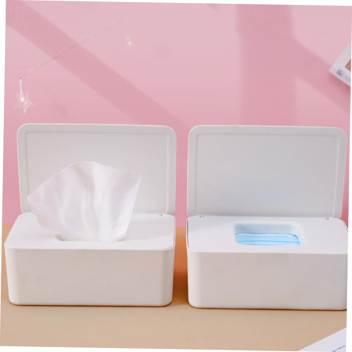 Cabilock Mask Storage Case Dustproof Box for Home Mask Holder Simple Elegant Bathroom Kitchen Organizer