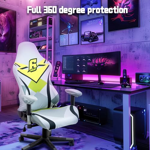 Image of BIETYONE Gaming Chair Covers (No Chair),Office Computer Chair Cover,Jacquard Stretch Prevent Cat Scratching Computer Chair Slipcovers,for Gamer Computer Chair Replacement Protector Cover,Player 6