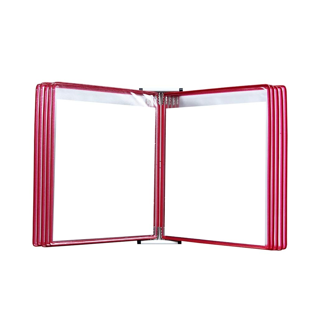 Hängebuch mit 10 Taschen für A4-Akten, roter Ordner für Präsentationsprojekte, langlebige und stilvolle Präsentationseinheit (33 x 22 x 9 cm)