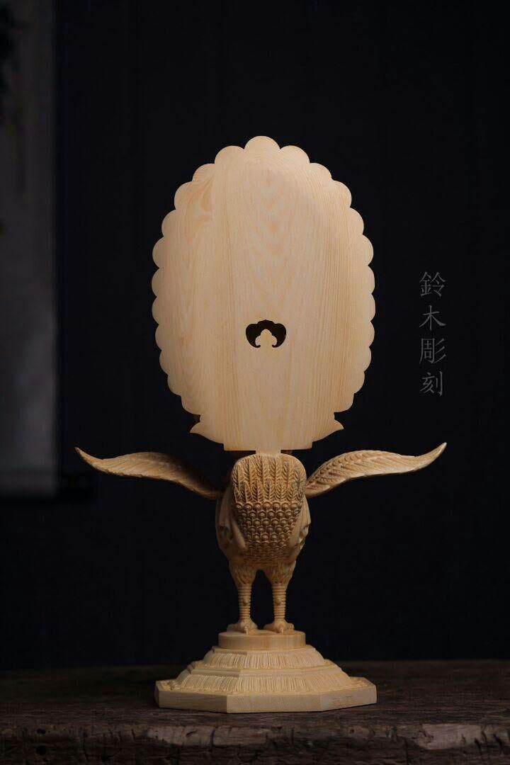 Amazon.co.jp: 孔雀大明王 祈る厄除 仏教美術品 木彫仏像 災難除去 