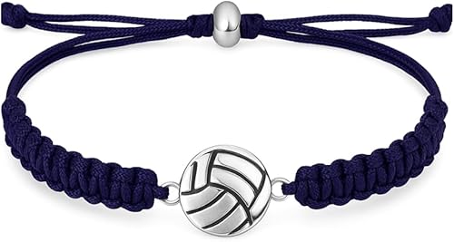 Sportybella Pulsera de voleibol - Pulseras ajustables para niñas con dije de voleibol. Regalos y recuerdos ideales para jugadores de voleibol.