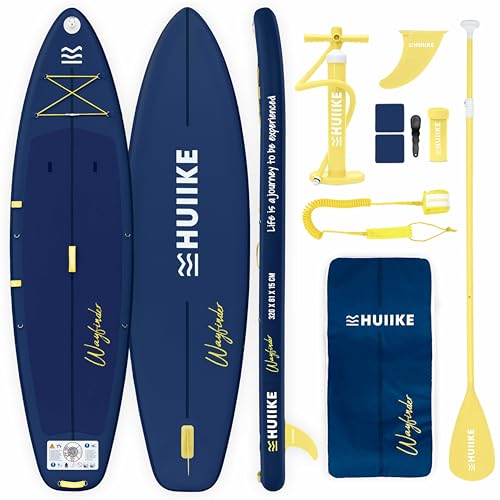HUIIKE Tabla Paddle Surf Hinchable Touring con Accesorios Incluidos, Remo, Quilla, Leash, Inflador y Mochila. Stand Up Paddle Board Gran Estabilidad y Resistencia. Convertible en Kayak
