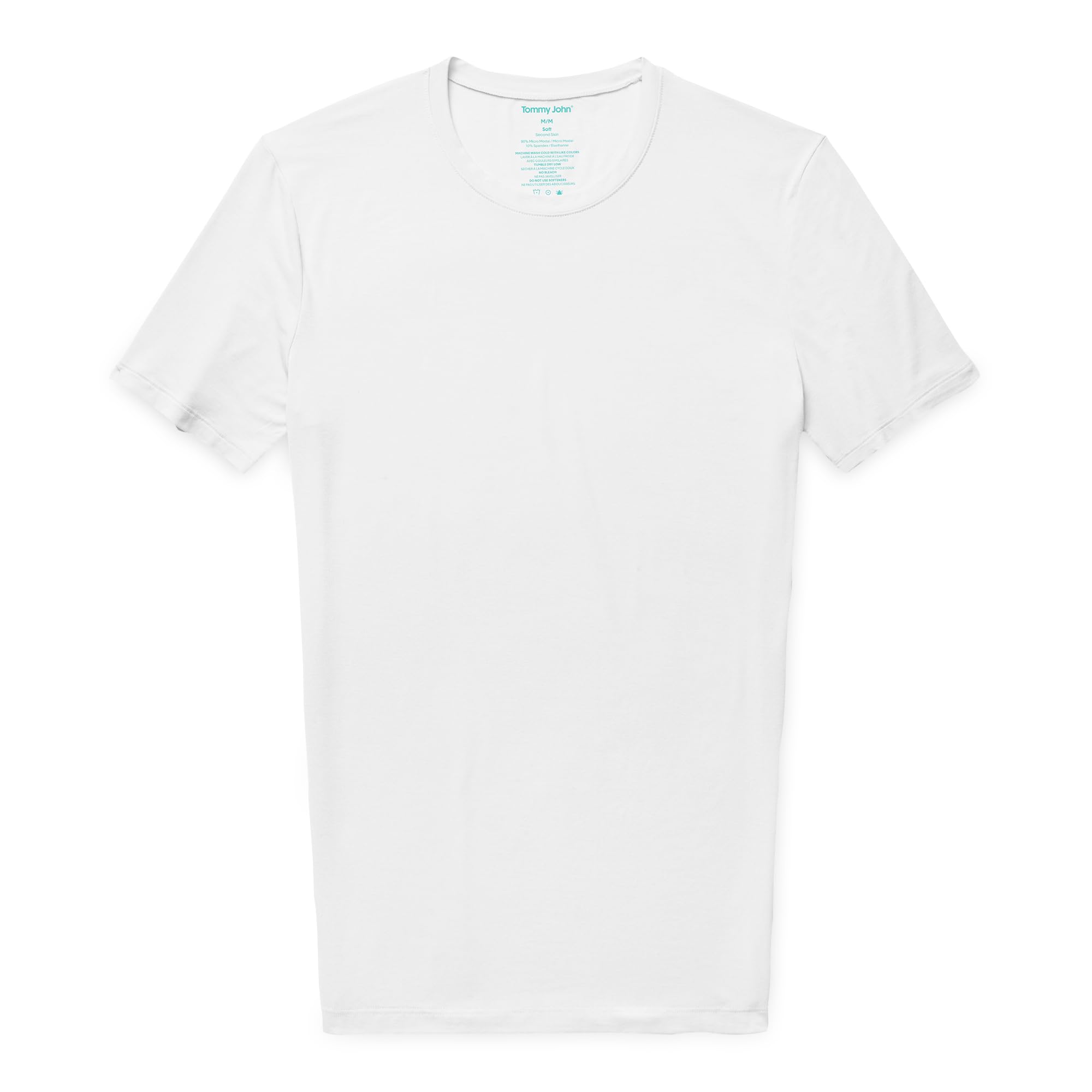 Tommy John Men's Crew Neck Undershirt, Second Skin Fabric, Slim Fit T-Shirt with Stay Tuck Design