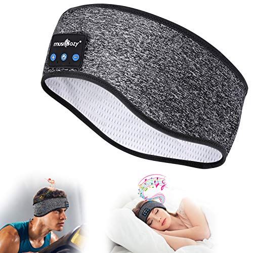 LC-dolida Casque de sommeil Bluetooth avec Bluetooth 5.0, parfait pour le jogging, la marche et le yoga (gris)